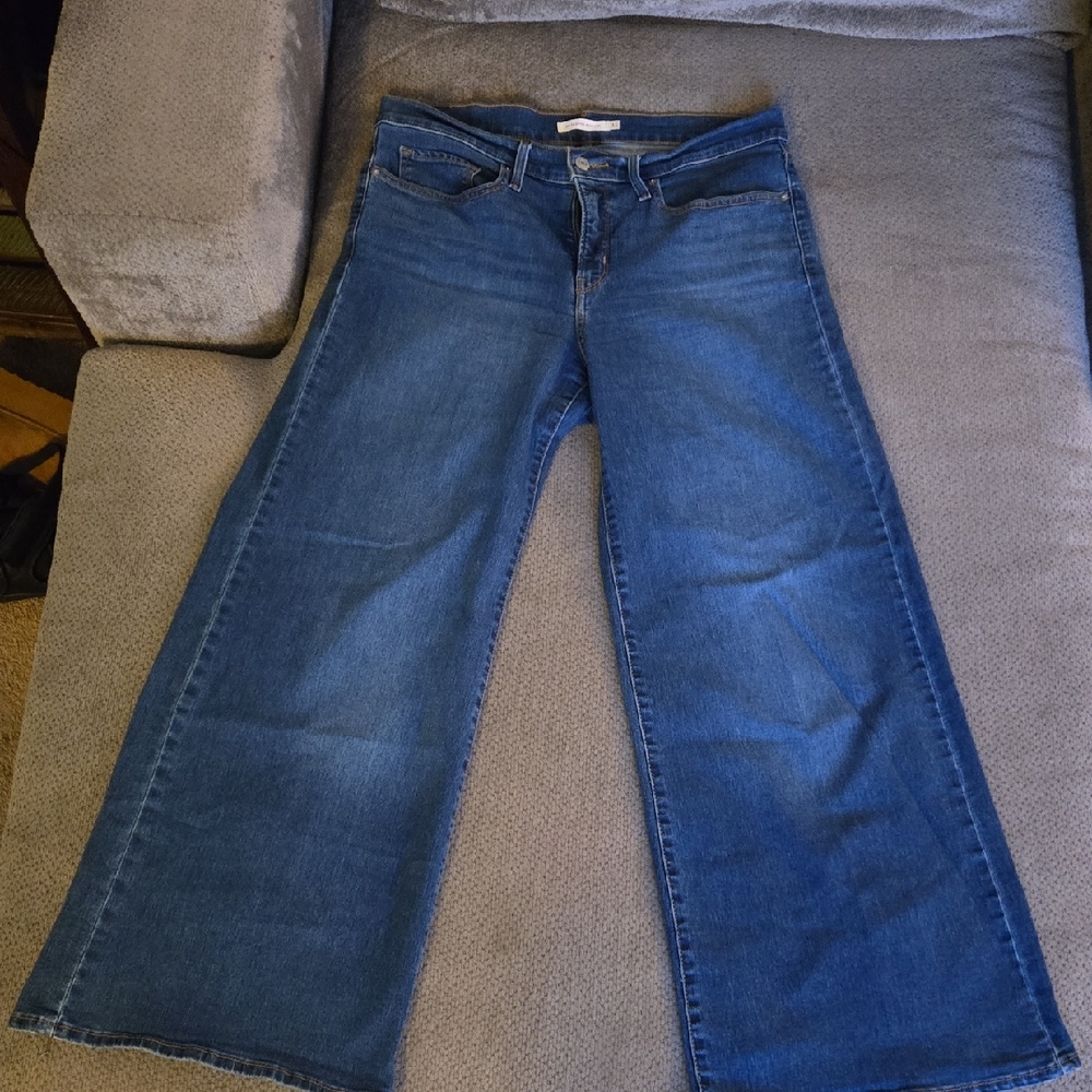 Levi's Dark Blue 318 Shaping Wide Leg Jeans W31/L30